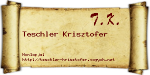 Teschler Krisztofer névjegykártya